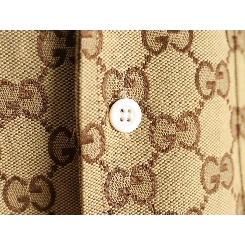 Gucci classic double G monogram canvas short-sleeved shirt,Gucci