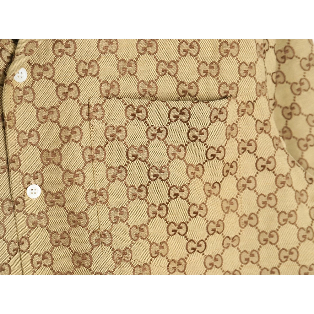 Gucci classic double G monogram canvas short-sleeved shirt,Gucci