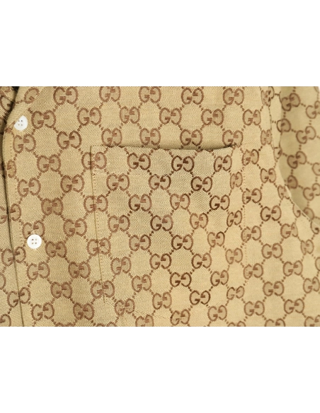 Gucci classic double G monogram canvas short-sleeved shirt,Gucci