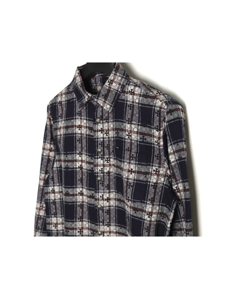 Chrome Hearts all-over printed cuffs leather plaid shirt,Chrome Hearts