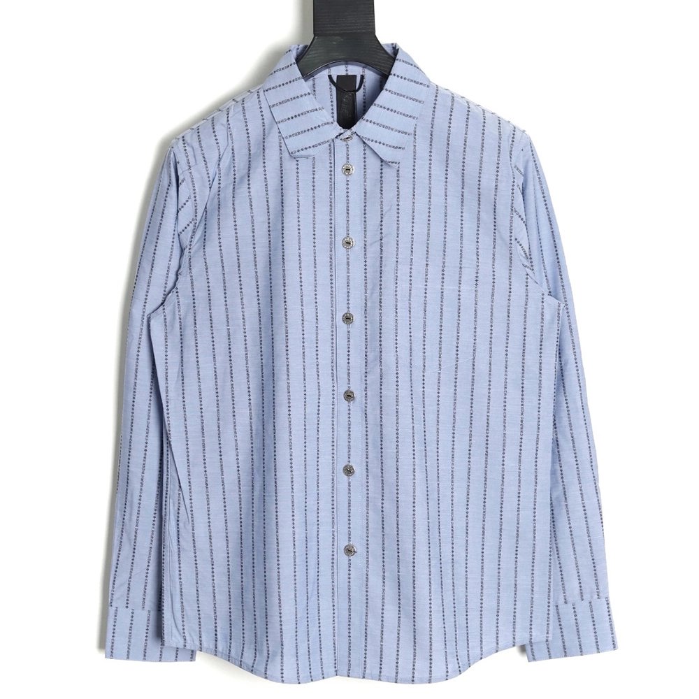 Chrome Hearts Sanskrit-printed yarn-dyed long-sleeved shirt,Chrome Hearts