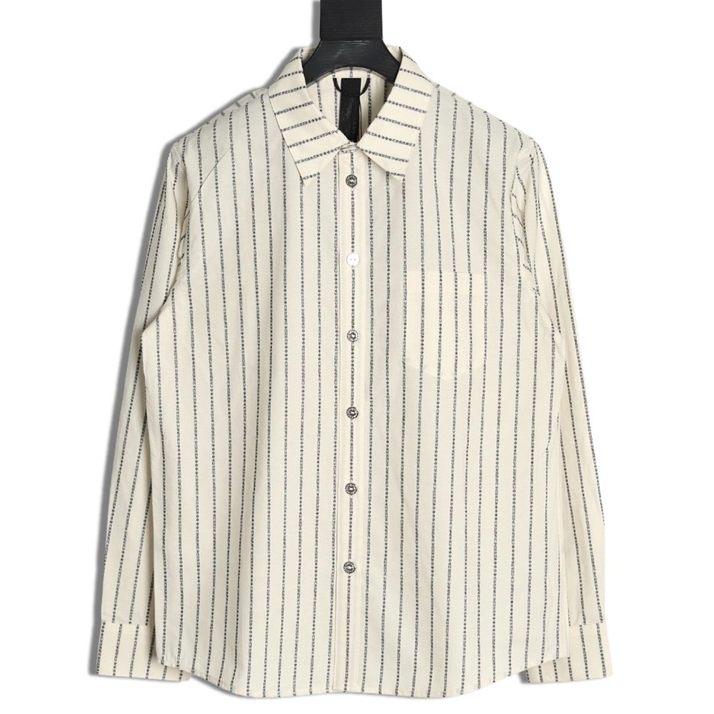 Chrome Hearts Sanskrit-printed yarn-dyed long-sleeved shirt TSK1,Chrome Hearts