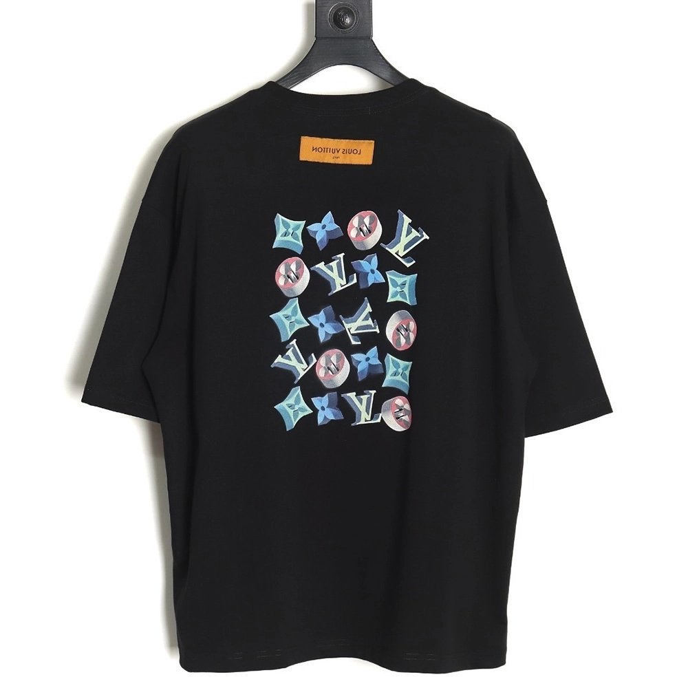 Louis Vuitton 3D monogram pattern round neck short sleeves,Louis Vuitton