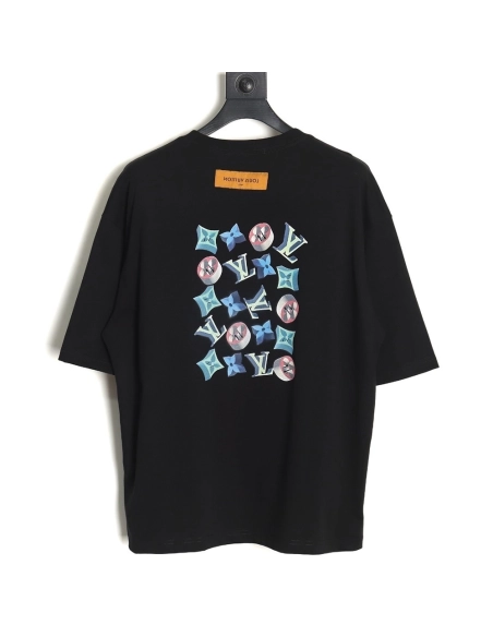 Louis Vuitton 3D monogram pattern round neck short sleeves,Louis Vuitton