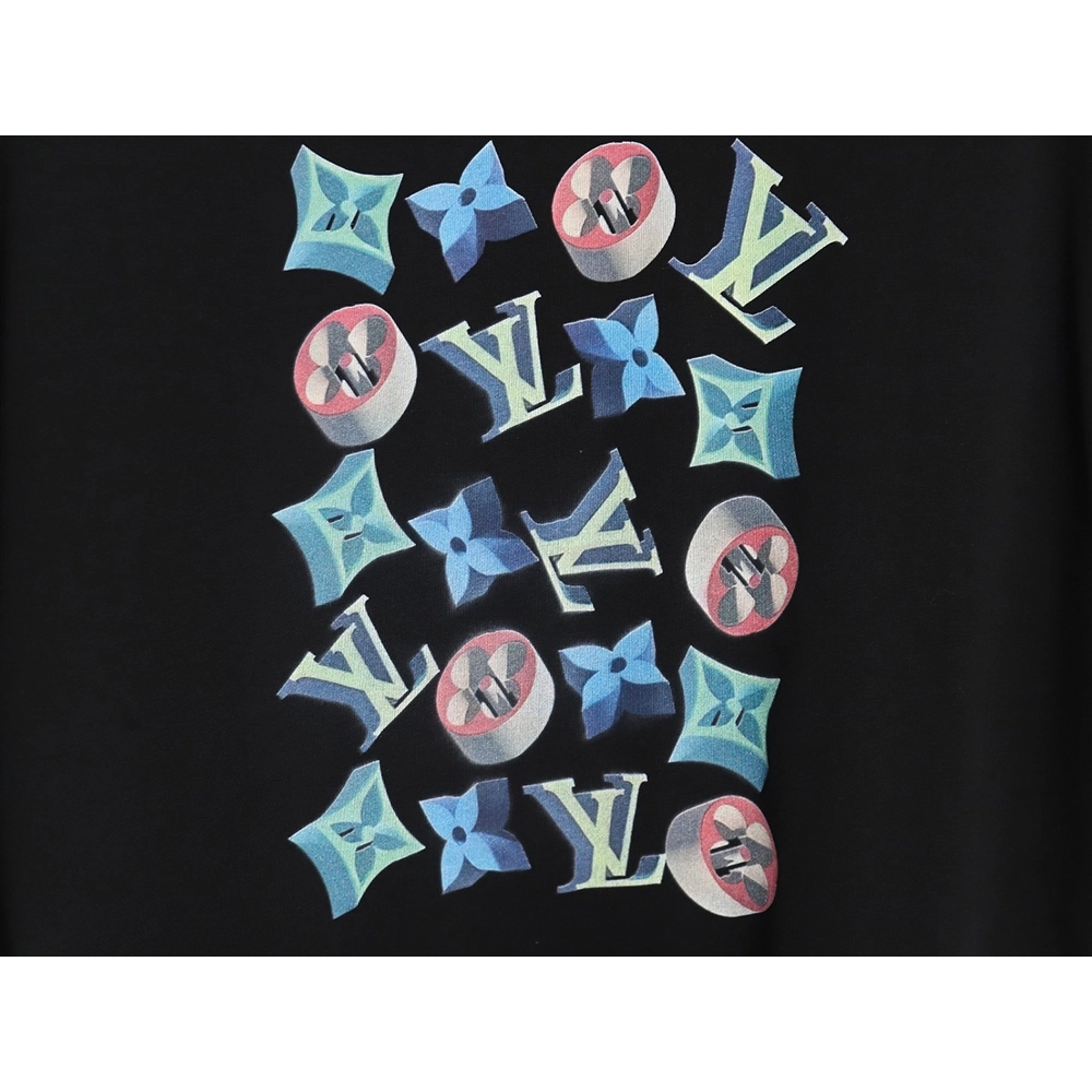 Louis Vuitton 3D monogram pattern round neck short sleeves,Louis Vuitton