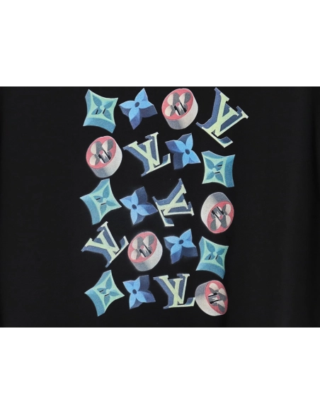 Louis Vuitton 3D monogram pattern round neck short sleeves,Louis Vuitton