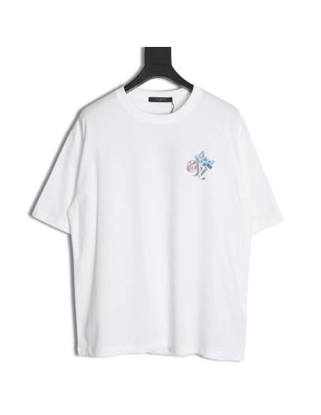 Louis Vuitton 3D monogram pattern round neck short sleeves TSK1,Louis Vuitton