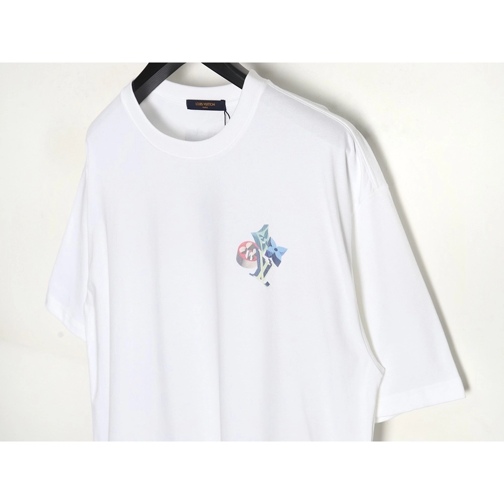 Louis Vuitton 3D monogram pattern round neck short sleeves TSK1,Louis Vuitton