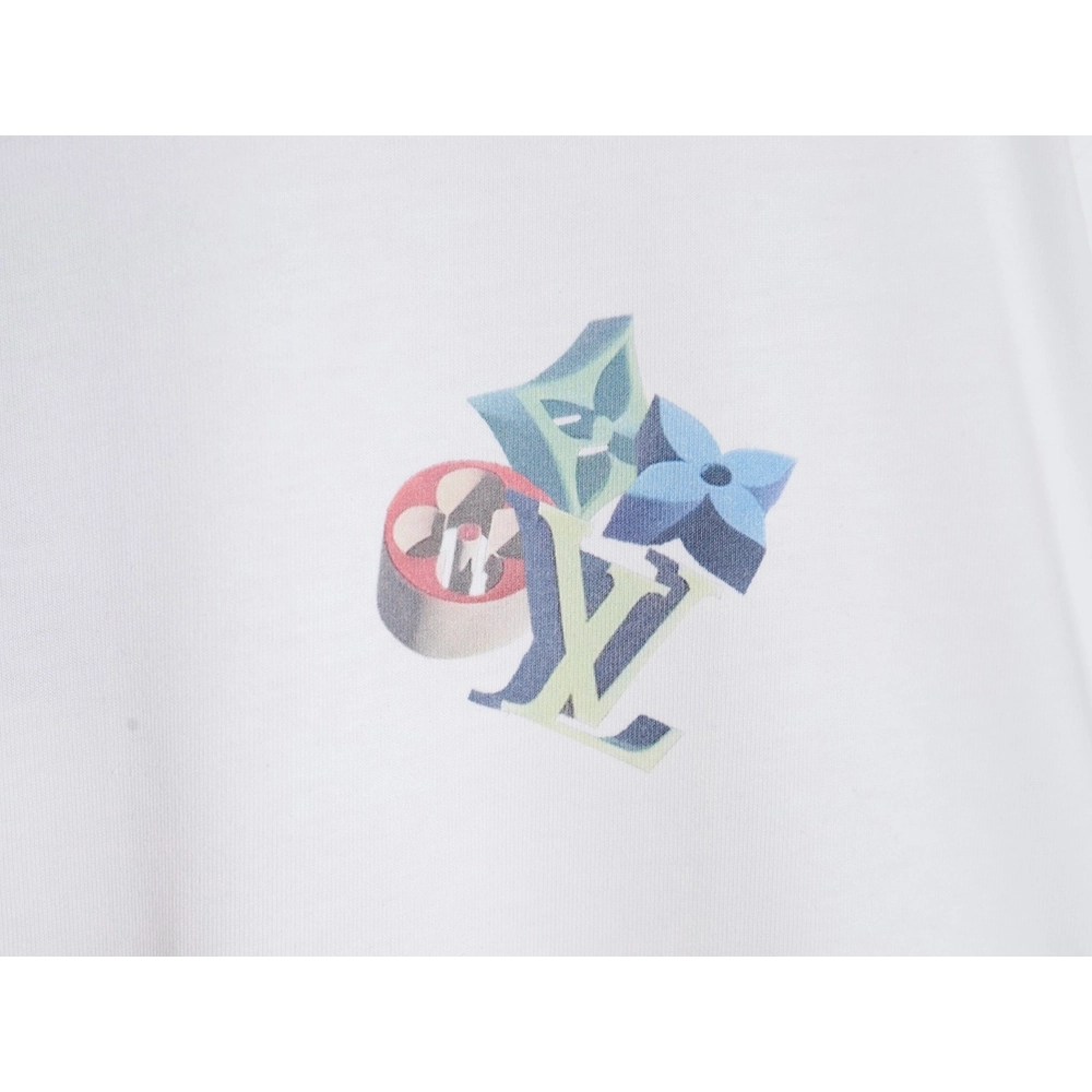 Louis Vuitton 3D monogram pattern round neck short sleeves TSK1,Louis Vuitton