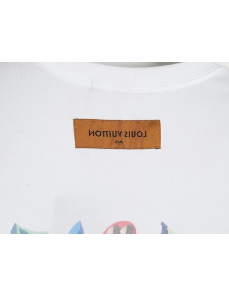 Louis Vuitton 3D monogram pattern round neck short sleeves TSK1,Louis Vuitton