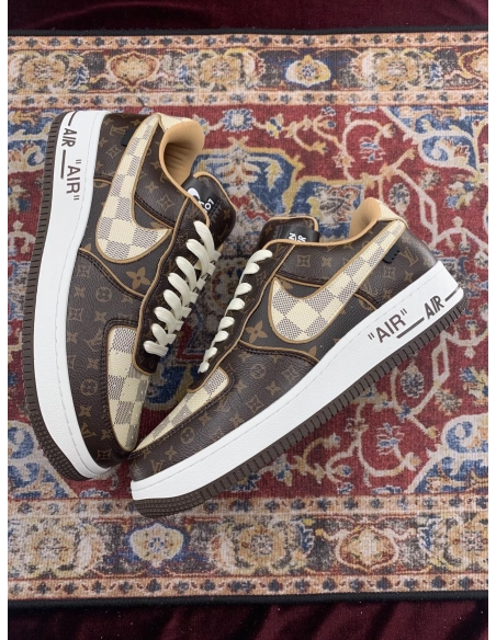 Louis Vuitton x Air Force 1 Low Monogram Damier,NIKE AIR FORCE,NIKE SHOES Reps