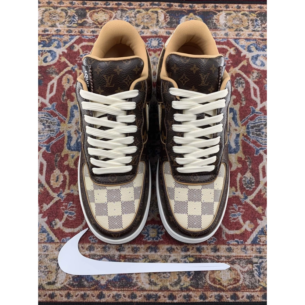 Louis Vuitton x Air Force 1 Low Monogram Damier,NIKE AIR FORCE,NIKE SHOES Reps