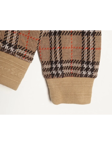 Burberry Large Check Blended Knitted Check Hooded Jacket,Burberry