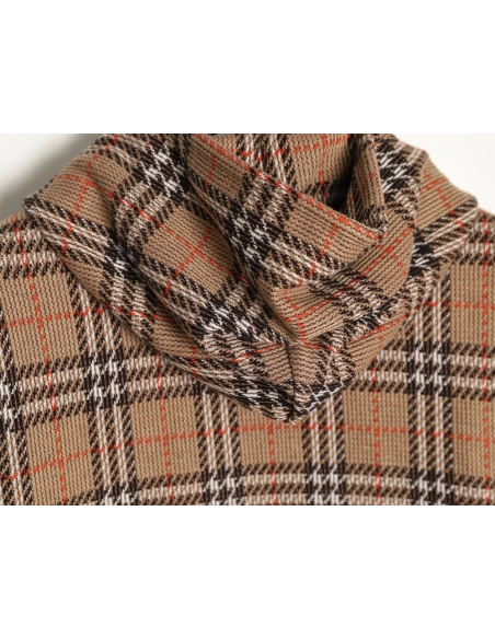 Burberry Large Check Blended Knitted Check Hooded Jacket,Burberry