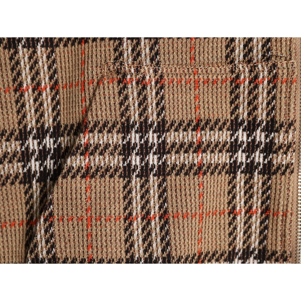 Burberry Large Check Blended Knitted Check Hooded Jacket,Burberry