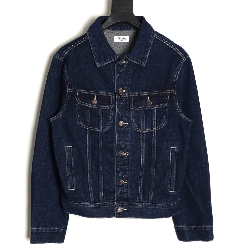 Celine Paris denim jacket with back patch,Celine
