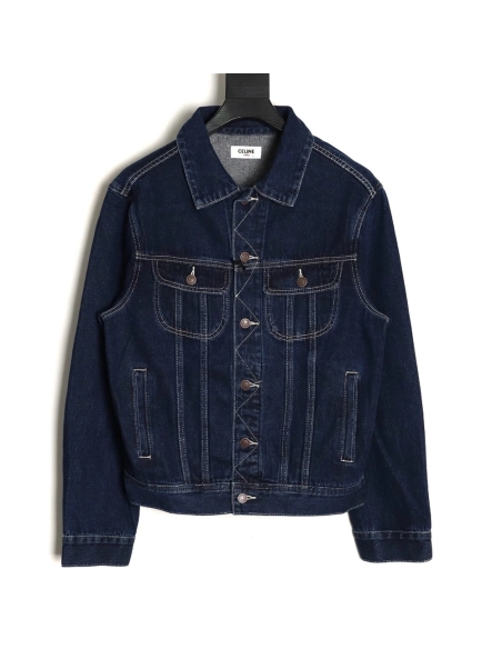 Celine Paris denim jacket with back patch,Celine