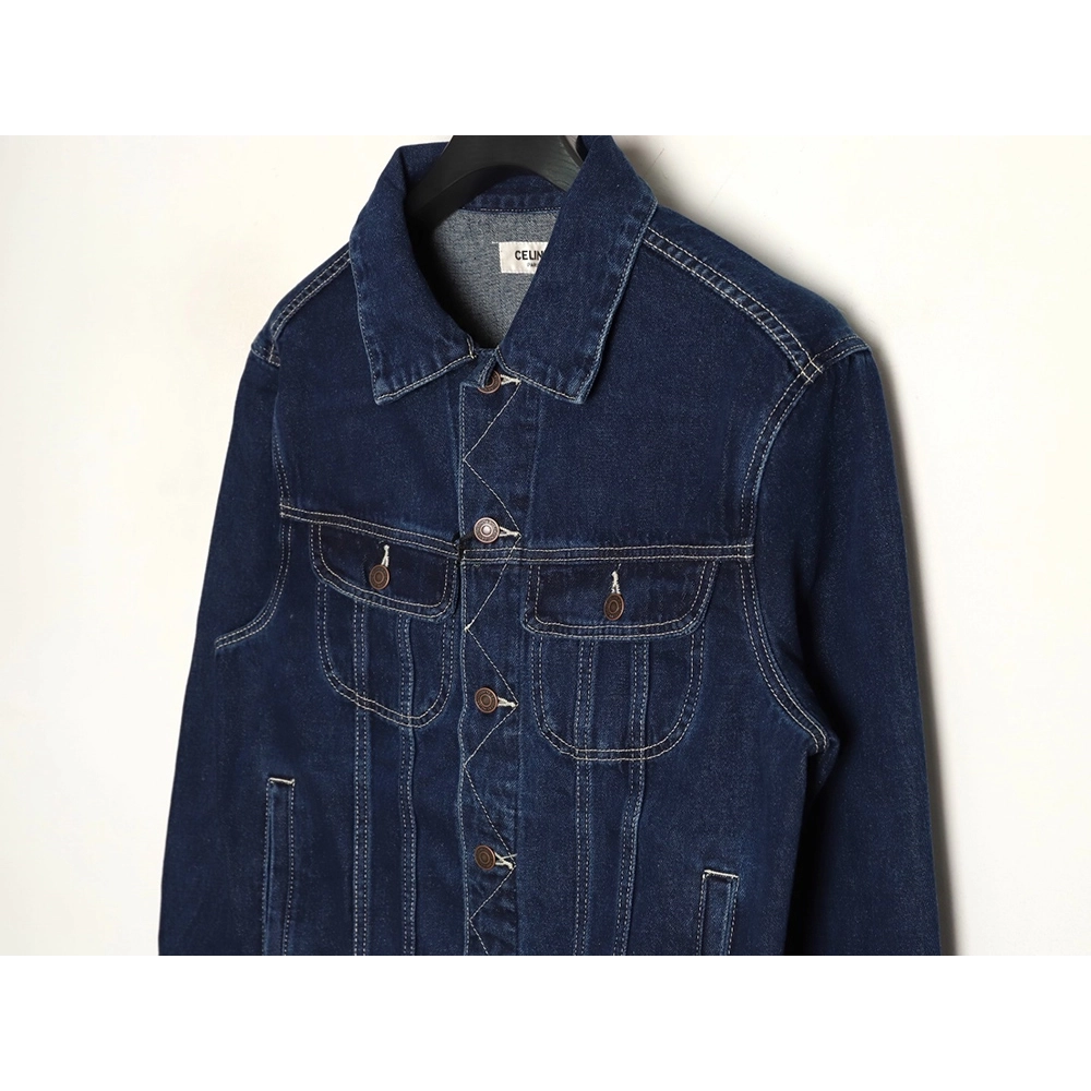 Celine Paris denim jacket with back patch,Celine