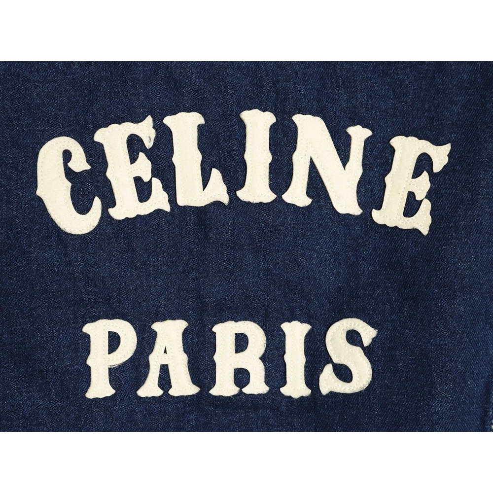 Celine Paris denim jacket with back patch,Celine