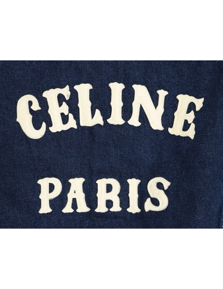 Celine Paris denim jacket with back patch,Celine