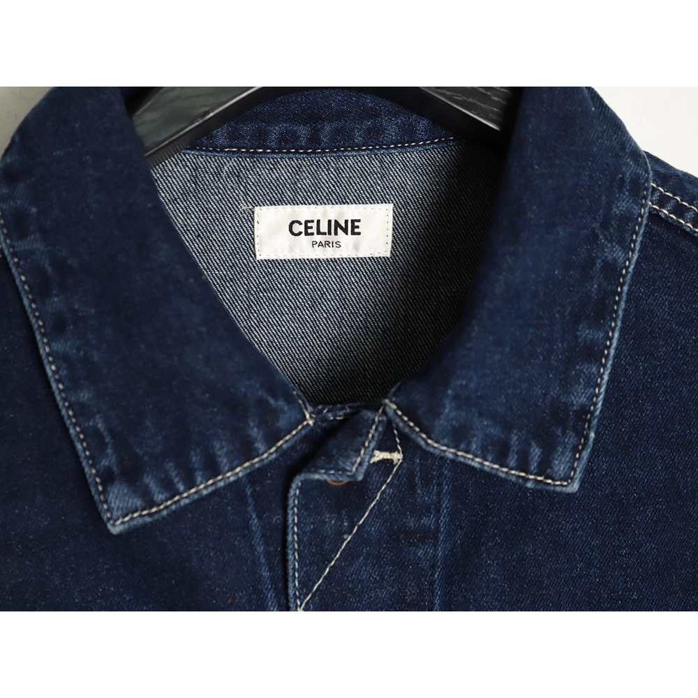 Celine Paris denim jacket with back patch,Celine