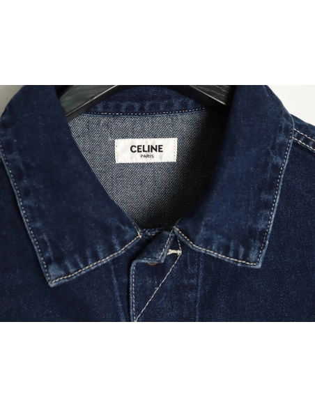 Celine Paris denim jacket with back patch,Celine