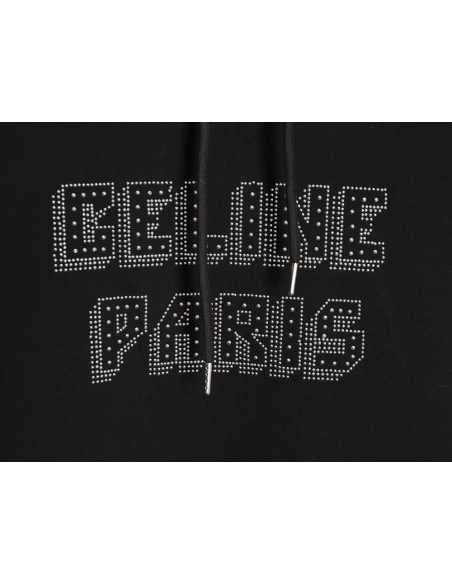 Celine studded diamond lettering hooded sweatshirt,Celine