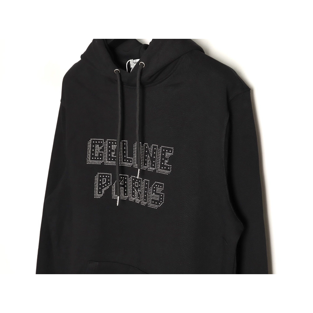 Celine studded diamond lettering hooded sweatshirt,Celine