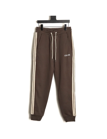 Celine side webbing embroidered logo cuffs trousers,Celine