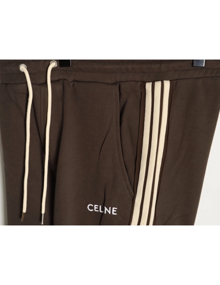 Celine side webbing embroidered logo cuffs trousers,Celine