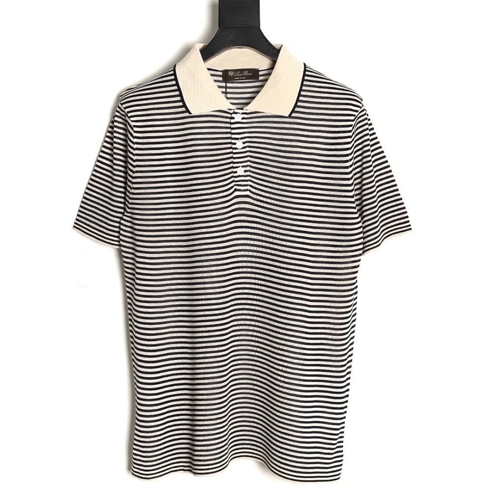 Loro Piana striped knitted Polo short-sleeved,Loro Piana