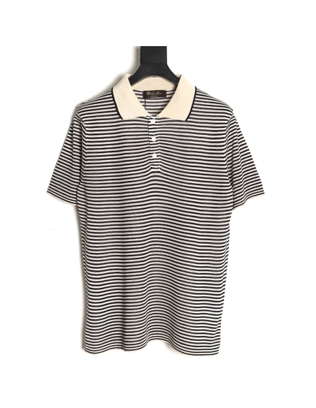 Loro Piana striped knitted Polo short-sleeved,Loro Piana