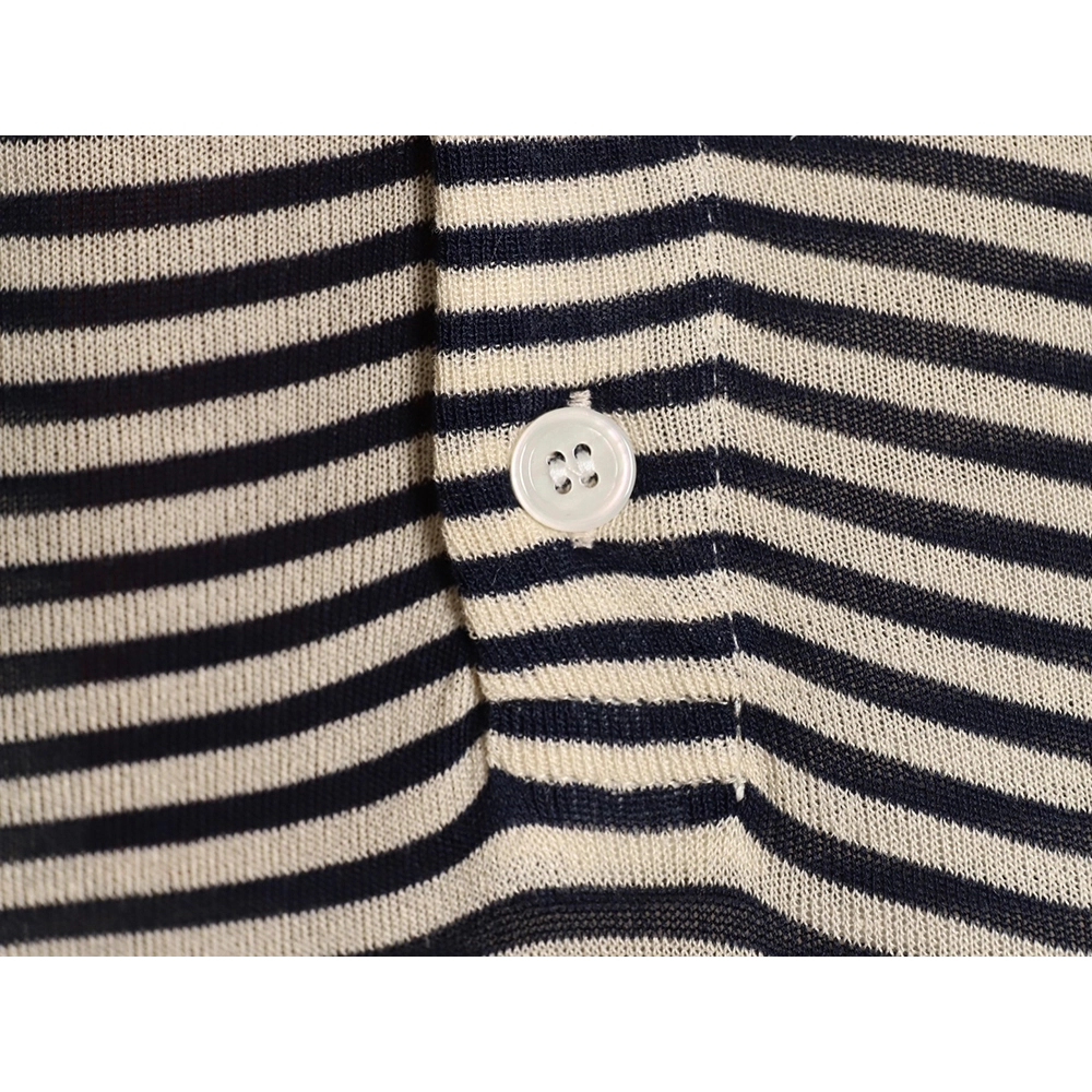 Loro Piana striped knitted Polo short-sleeved,Loro Piana