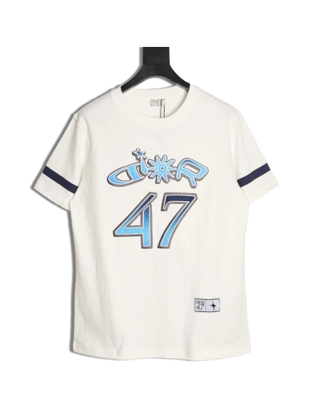 Dior 47 gradient lettering appliqu¨¦ short sleeves,Dior
