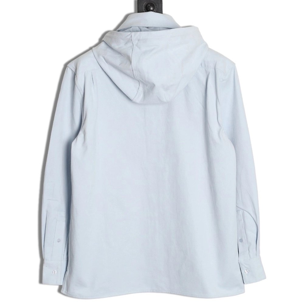 Loewe cotton detachable hooded long-sleeved shirt jacket,Loewe