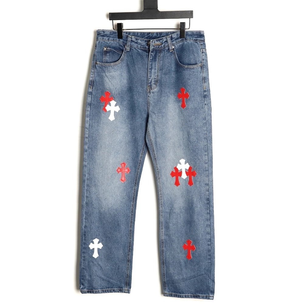 Chrome Hearts Back Sanskrit Cross Leather Pants,Chrome Hearts