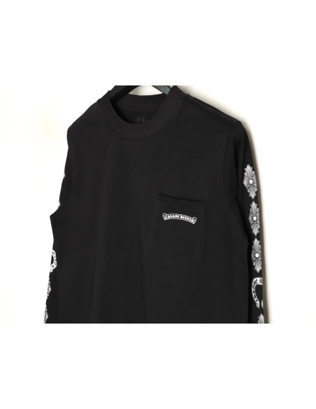 Chrome hearts back cross round neck long sleeves TSK1,Chrome Hearts