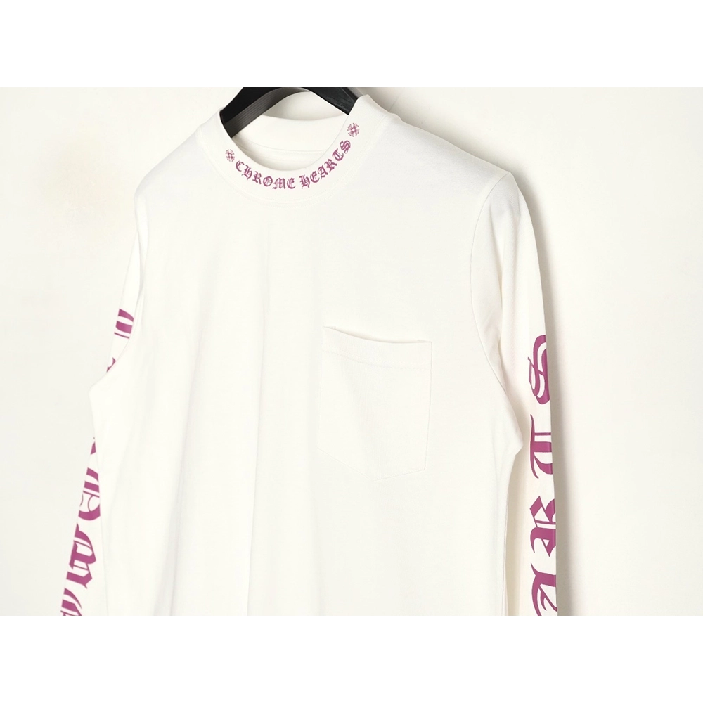 Chrome hearts neckline colorful Sanskrit round neck long sleeves,Chrome Hearts