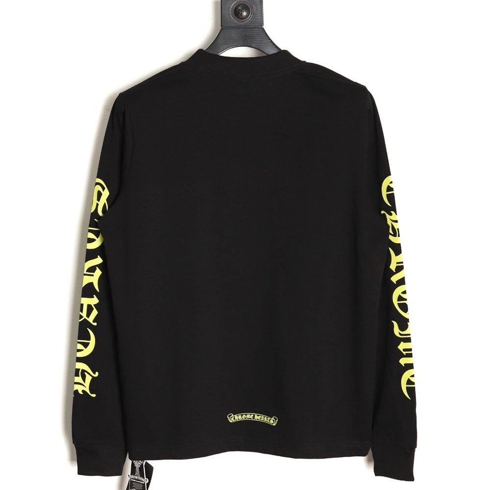 Chrome hearts neckline colorful Sanskrit round neck long sleeves TSK1,Chrome Hearts