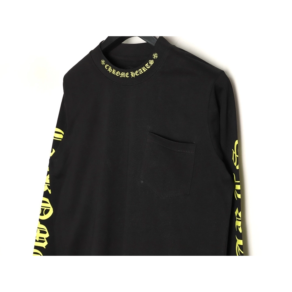 Chrome hearts neckline colorful Sanskrit round neck long sleeves TSK1,Chrome Hearts