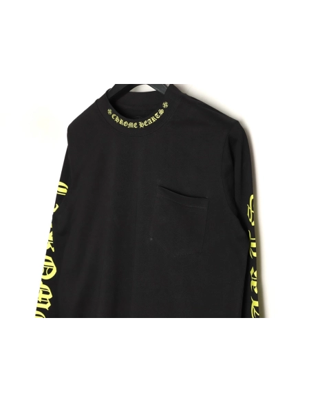Chrome hearts neckline colorful Sanskrit round neck long sleeves TSK1,Chrome Hearts