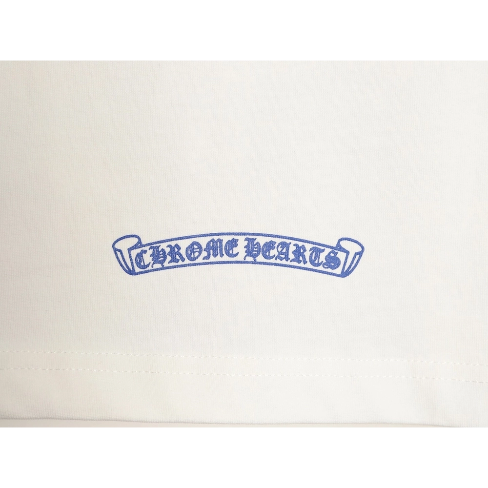 Chrome hearts blue horseshoe cross round neck long sleeves,Chrome Hearts