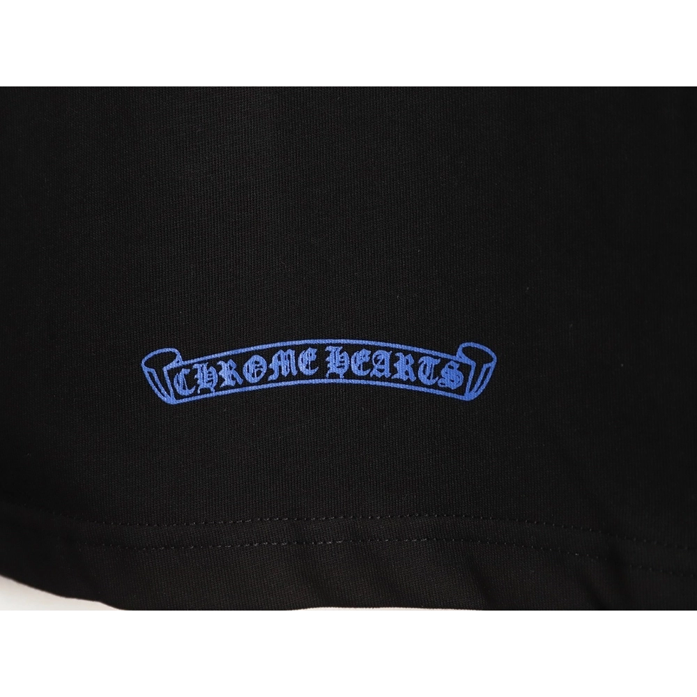 Chrome hearts blue horseshoe cross round neck long sleeves TSK1,Chrome Hearts