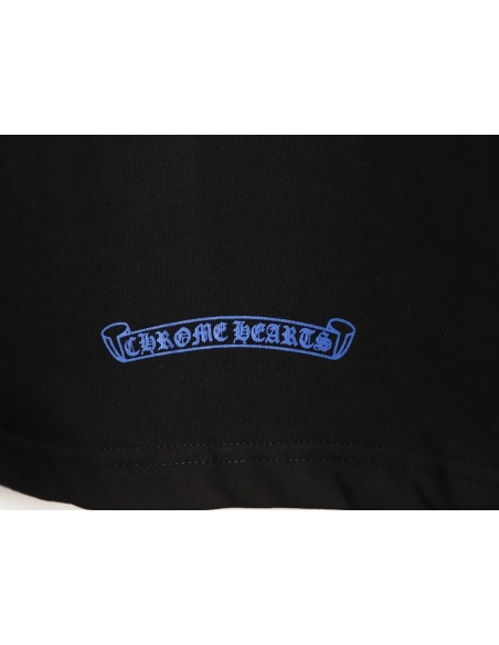 Chrome hearts blue horseshoe cross round neck long sleeves TSK1,Chrome Hearts