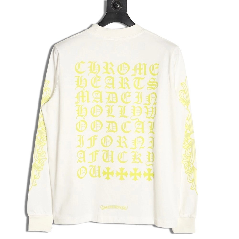 Chrome hearts Sanskrit lemon green round neck long sleeves,Chrome Hearts
