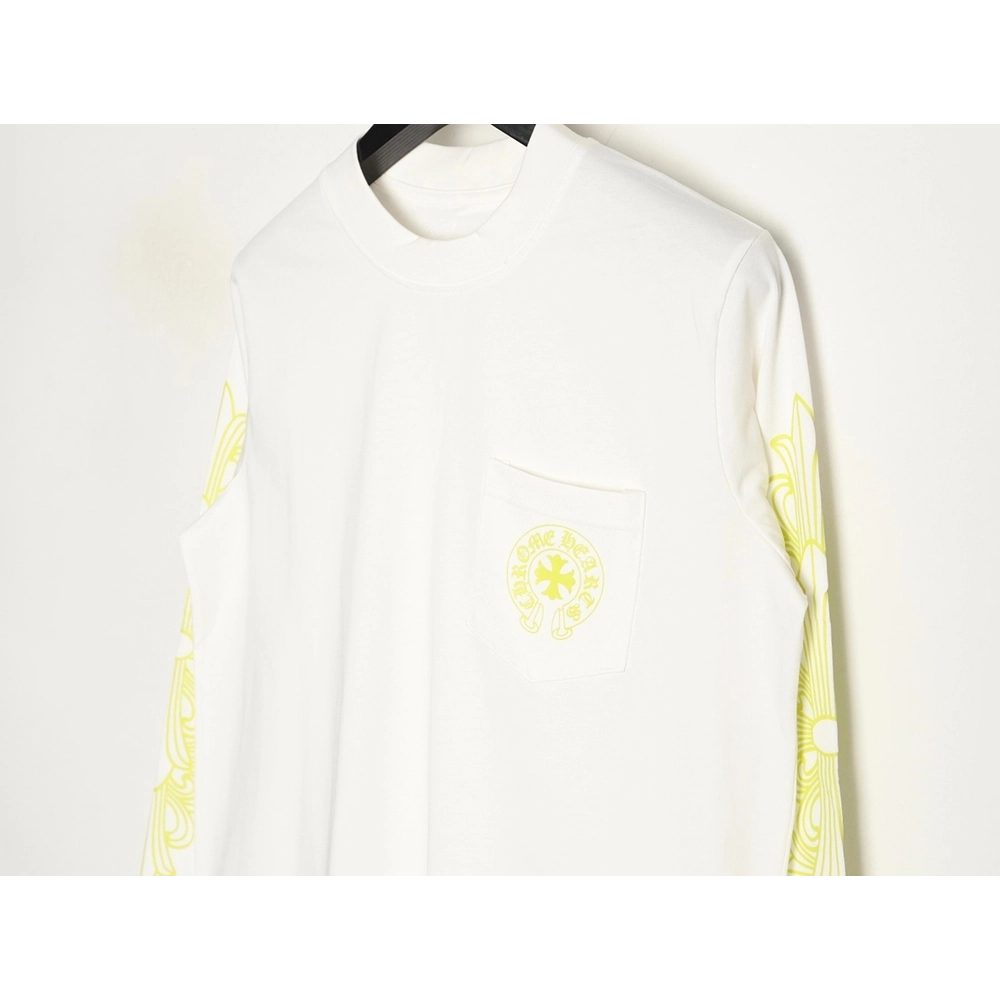 Chrome hearts Sanskrit lemon green round neck long sleeves,Chrome Hearts