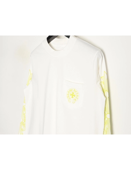 Chrome hearts Sanskrit lemon green round neck long sleeves,Chrome Hearts