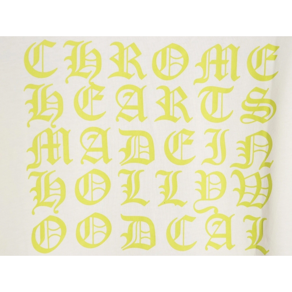 Chrome hearts Sanskrit lemon green round neck long sleeves,Chrome Hearts