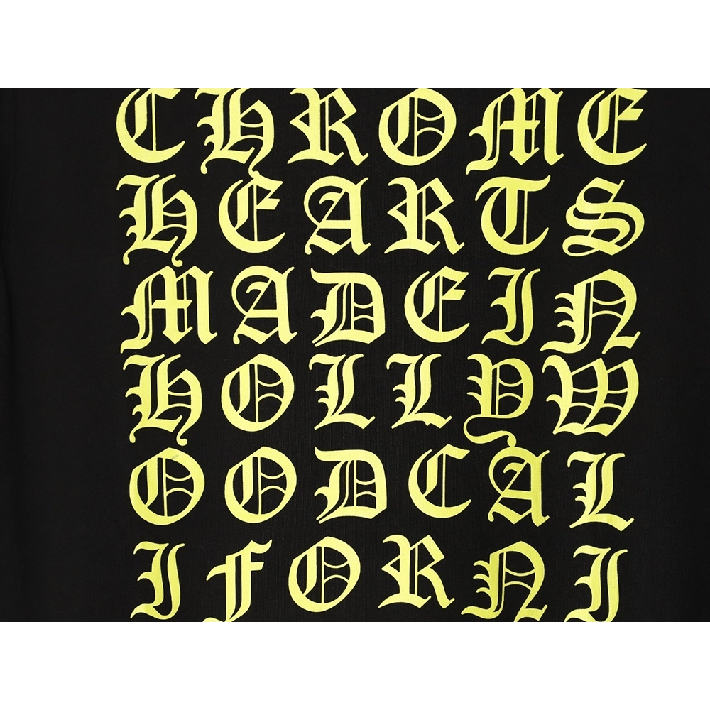 Chrome hearts Sanskrit lemon green round neck long sleeves TSK1,Chrome Hearts