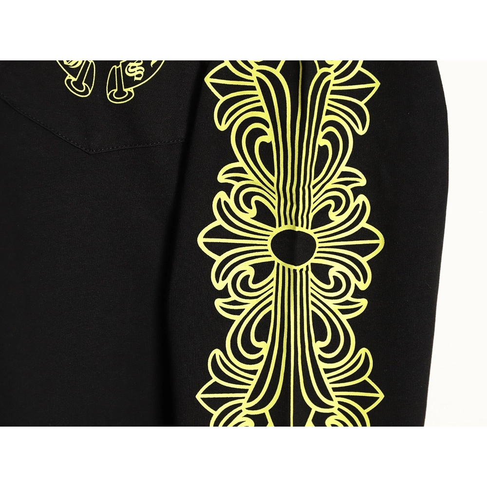 Chrome hearts Sanskrit lemon green round neck long sleeves TSK1,Chrome Hearts